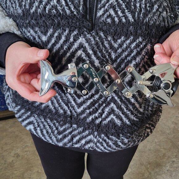 BARCRAFT LAZY FISH WINE BOTTLE CORKSCREW OPENER STAINLESS STEEL - Picture 3 of 7